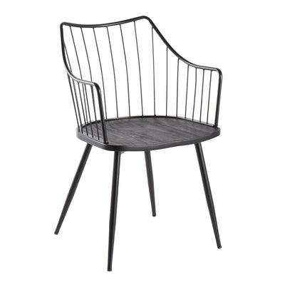 Winston Dining Chair Black Metal (sold in pairs)