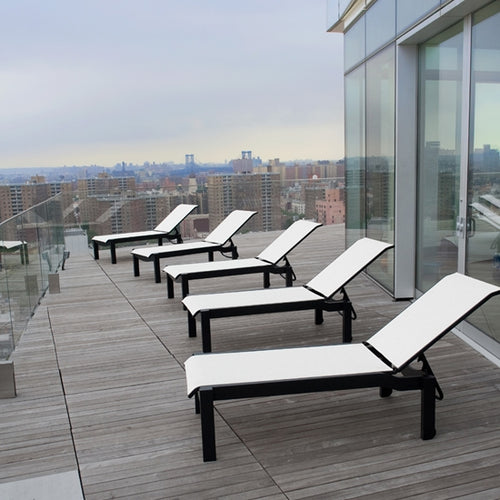 Leeward Stackable Sling Chaise Lounge - Outdoor Dining Chairs - - Greathouse