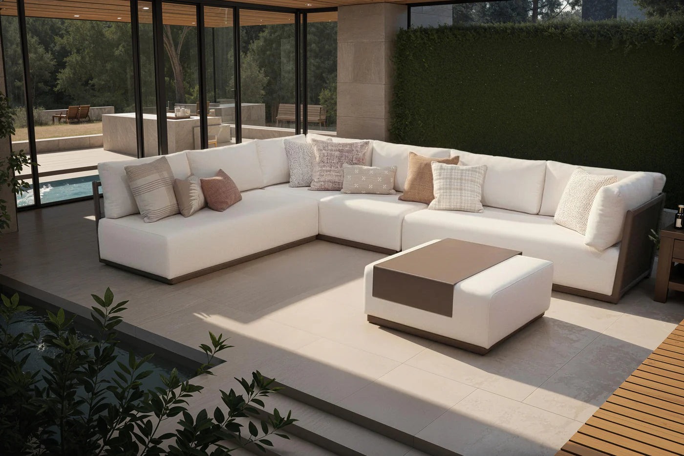 Amelia 4 Pce Sectional - Aluminum - - Greathouse