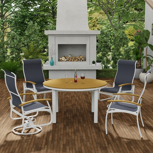 Belle Isle 54" Rustic Dining Table Set - Marine Grade Polymer - - Greathouse