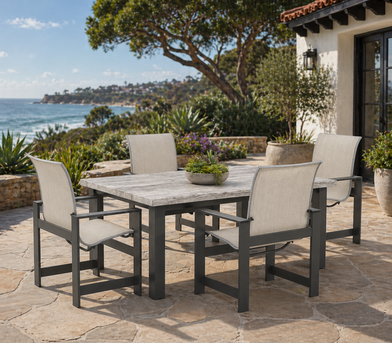 Blair 5 Pce Timber Dining Set - Outdoor Aluminum - - Greathouse