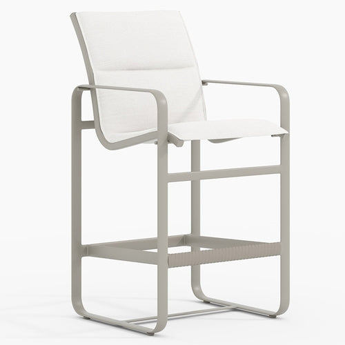 Brasilia Padded Sling Bar Stool - Outdoor Aluminum - - Greathouse