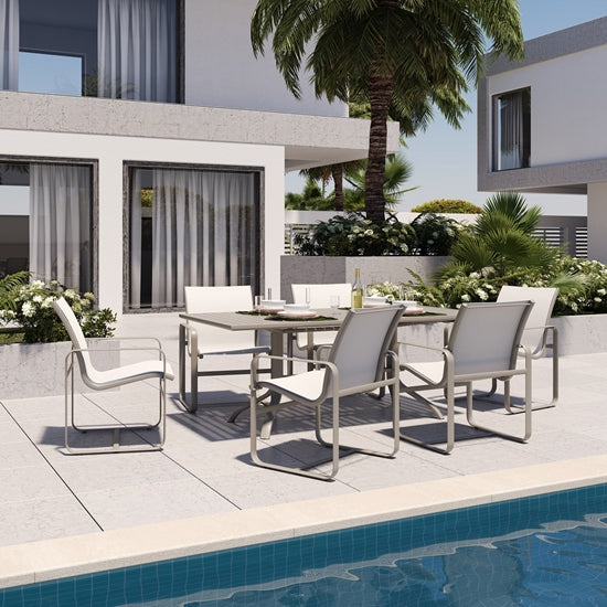 Brasilia Padded Sling Dining Chair - Outdoor Aluminum - - Greathouse