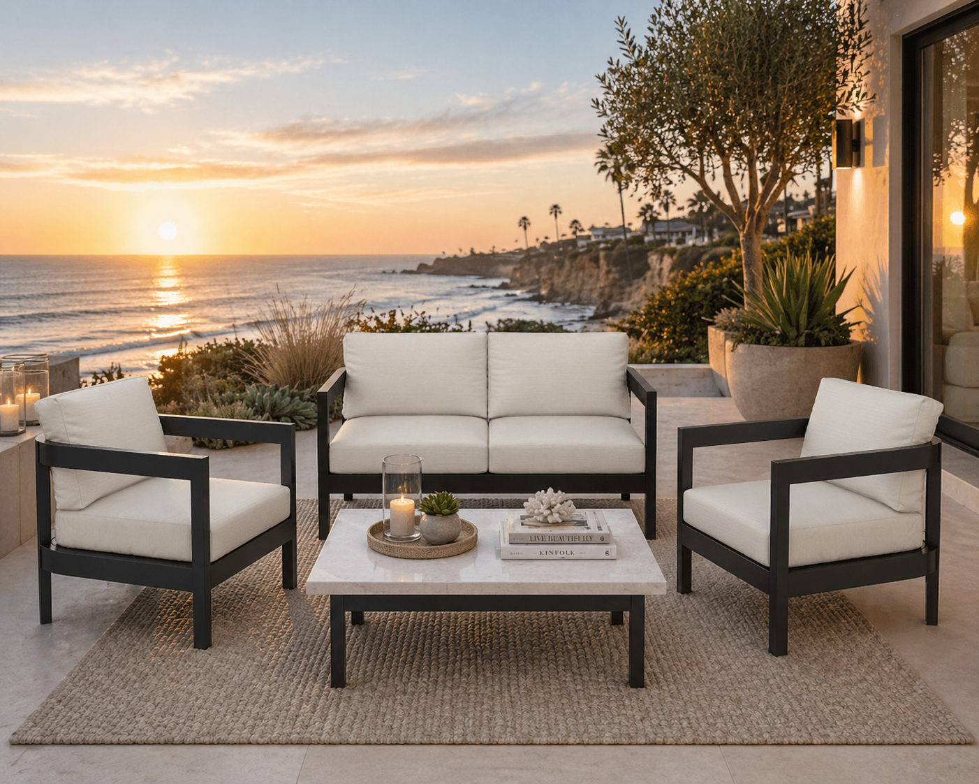 Chesapeake Bay Love Seat 3 Pce Set - Aluminum - - Greathouse