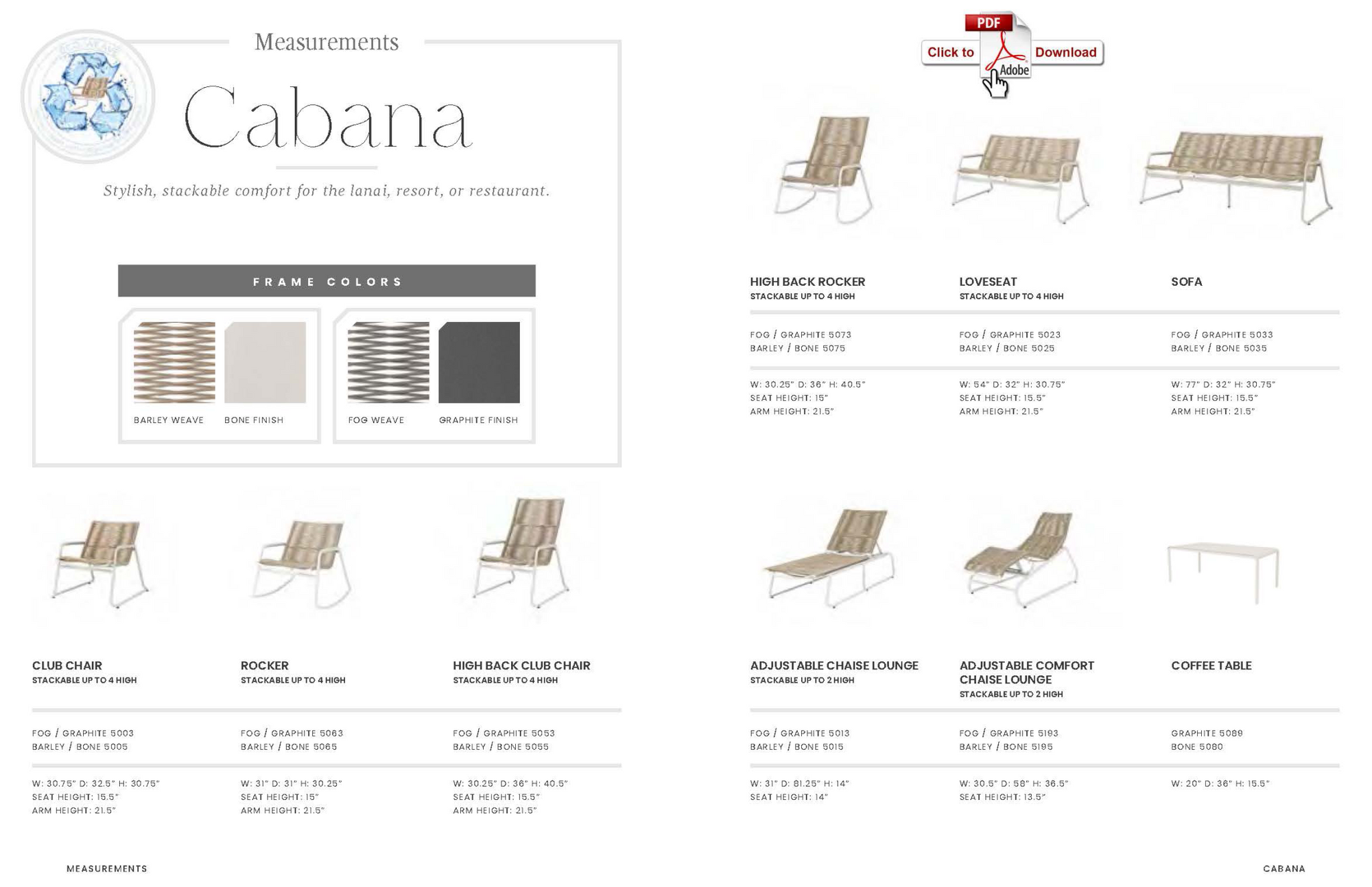 Cabana  Chaise Lounge (Sold in Pairs)