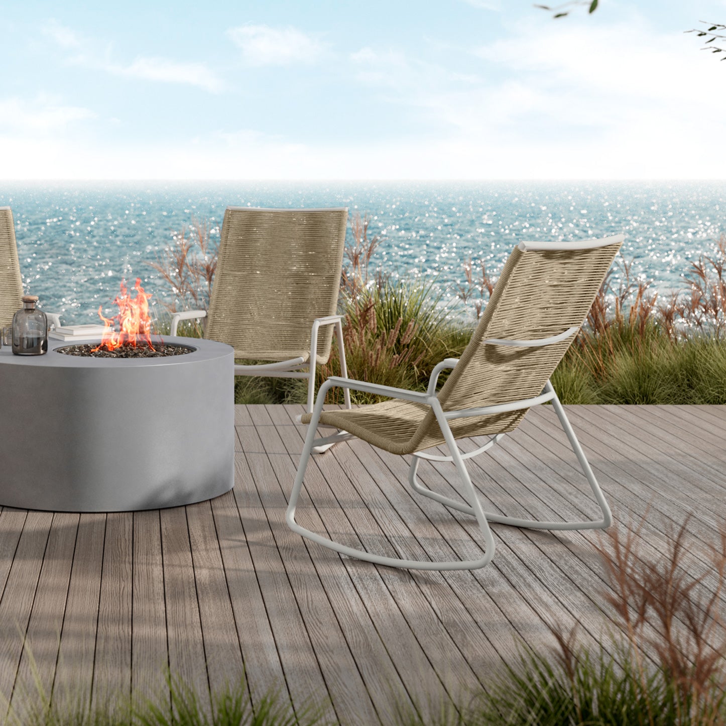 Cabana High Back Club Rocking Chair - Set of 2