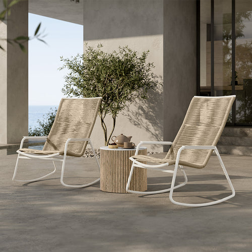 Cabana High Back Club Rocking Chair - Set of 2 - Aluminum - - Greathouse
