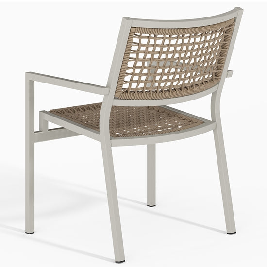 Cabana Club Rope Dining Arm Chair - Outdoor Aluminum - - Greathouse