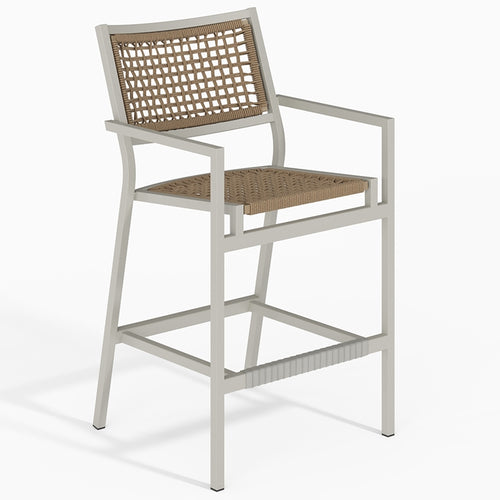 Cabana Club Rope Stationary Bar Stool - 30" - Outdoor Aluminum - - Greathouse