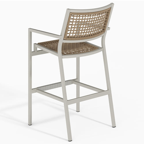 Cabana Club Rope Stationary Bar Stool - 30" - Outdoor Aluminum - - Greathouse