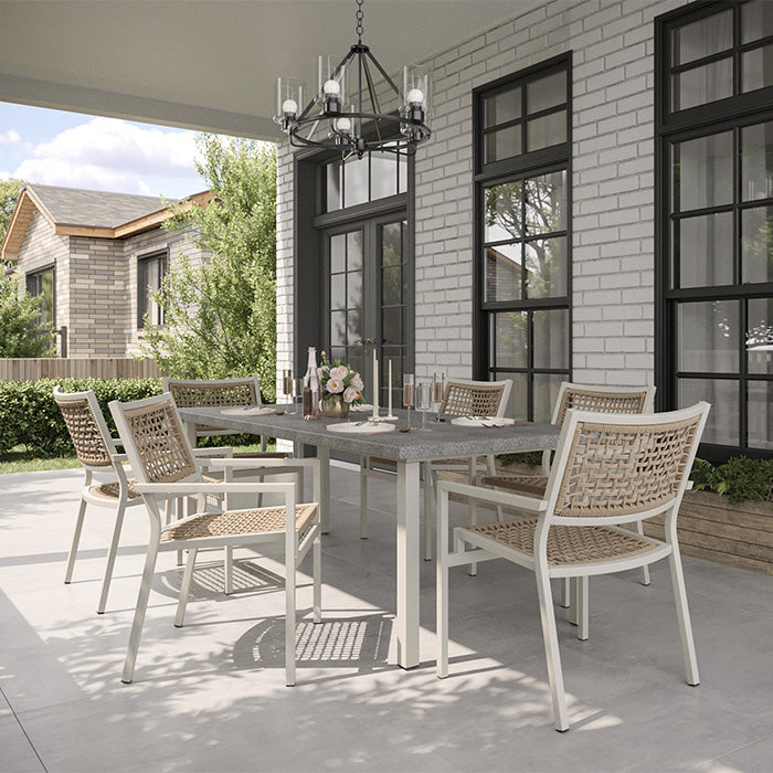 Cabana Club Rope Dining Arm Chair - Outdoor Aluminum - - Greathouse