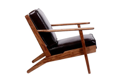 Corvallis Walnut Leather Accent Chair