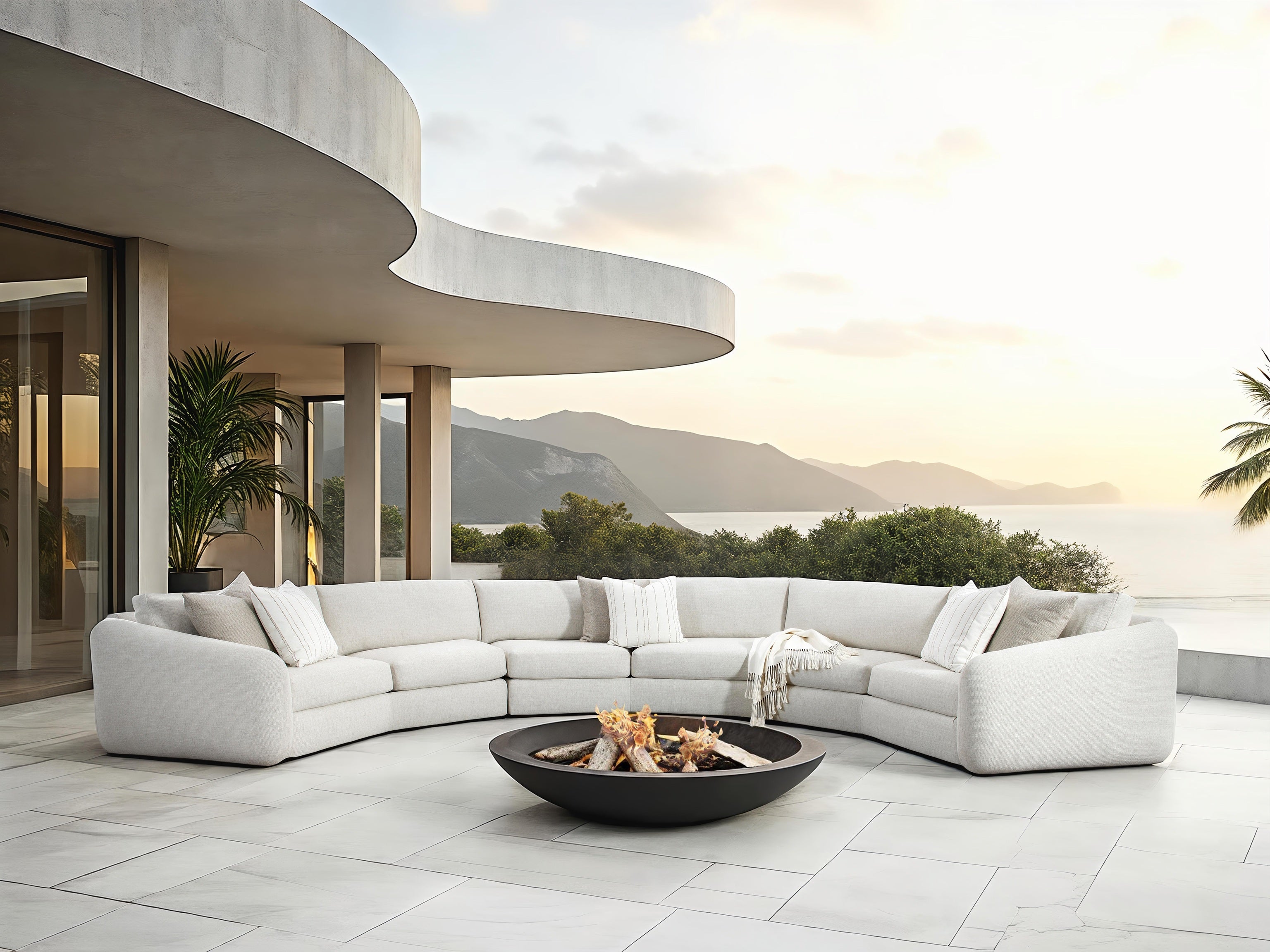Del Sol 3 Pce Curved Sectional - - - Greathouse