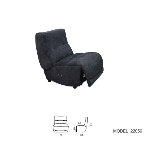 Modern Modular Dark Gray Recliner - Sofa - - Greathouse