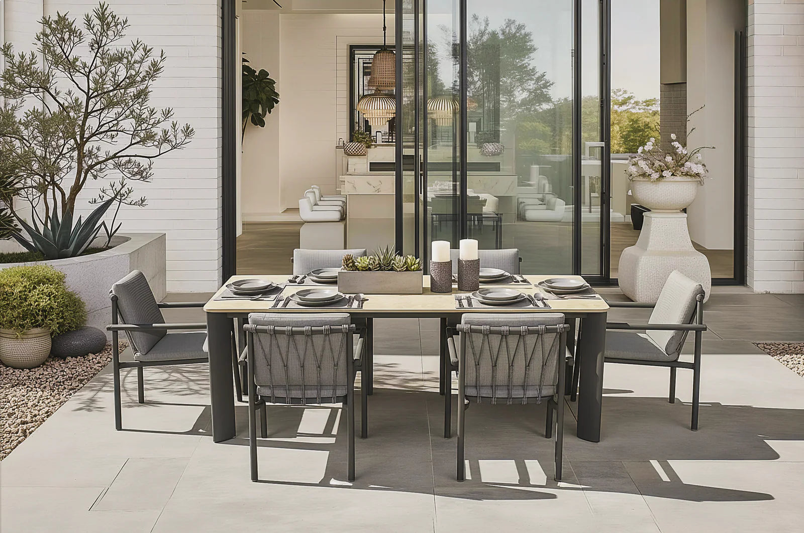 Elegent 7 Pce Table Set - SAVE 30% - Outdoor Aluminum - - Greathouse