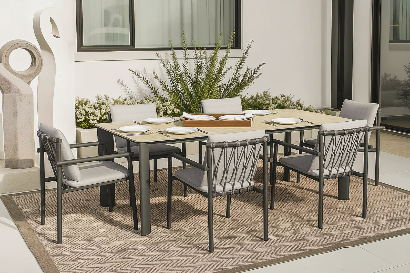 Elegent Dining Chair - Outdoor Wicker - - Greathouse