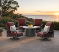 Elements High Back Swivel Club Chair (Set of 2) - Aluminum - - Greathouse