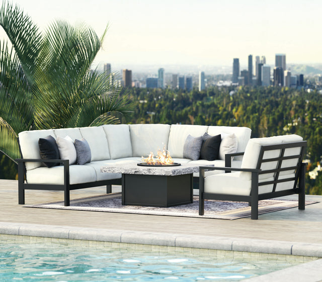 Elements 3 Pce Sectional - Aluminum - - Greathouse