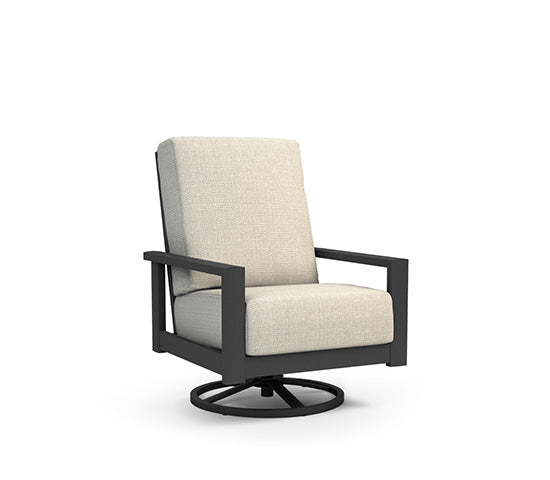 Elements High Back Swivel Club Chair (Set of 2) - Aluminum - - Greathouse