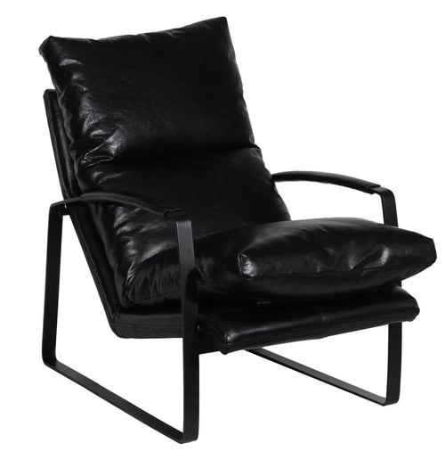 Eugene Black Leather Accent Chair - SAVE 35% - Chairs - - Greathouse