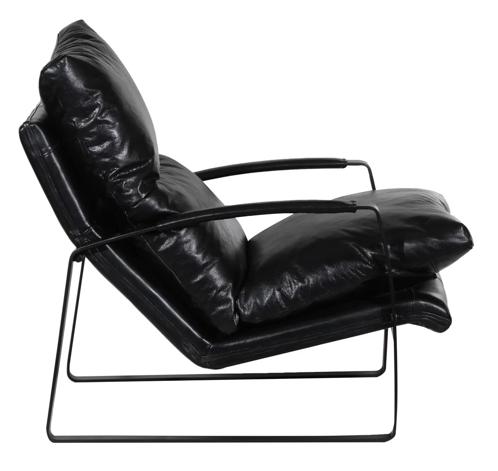 Eugene Black Leather Accent Chair - SAVE 35% - Chairs - - Greathouse