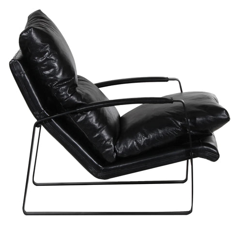 Eugene Black Leather Accent Chair - SAVE 35% - Chairs - - Greathouse