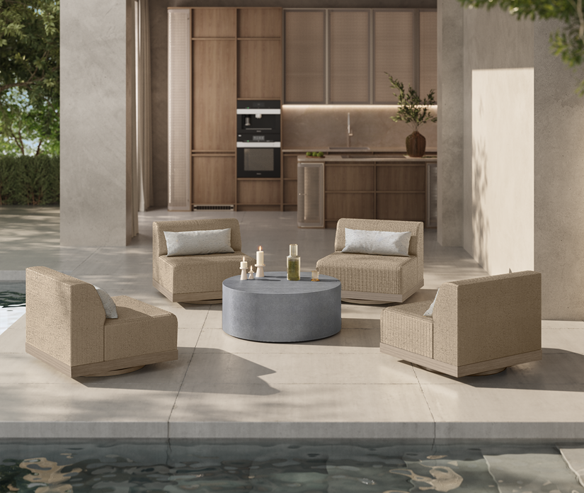 Grande Armless Club Chair - Outdoor Wicker - - Greathouse