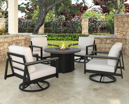 Landon Swivel Club Chair - Aluminum - - Greathouse
