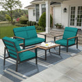 Landon 3 Pce High Back Love Seat Set - Aluminum - - Greathouse