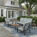 Landon 3 Pce High Back Sofa Seat Set - Aluminum - - Greathouse