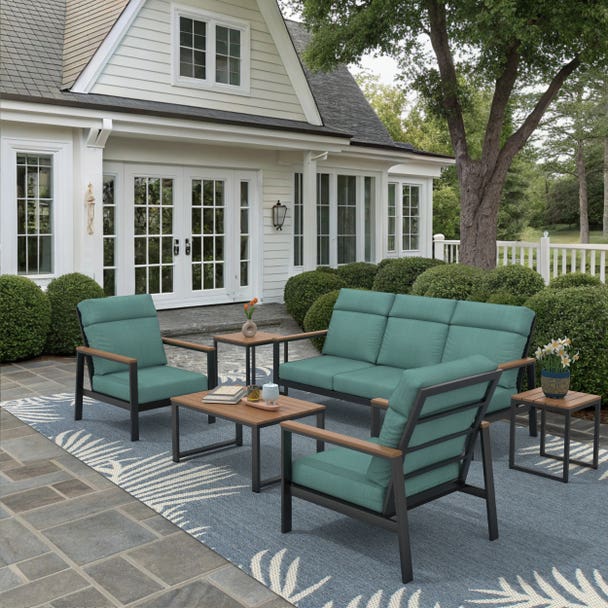 Landon 3 Pce High Back Sofa Seat Set - Aluminum - - Greathouse
