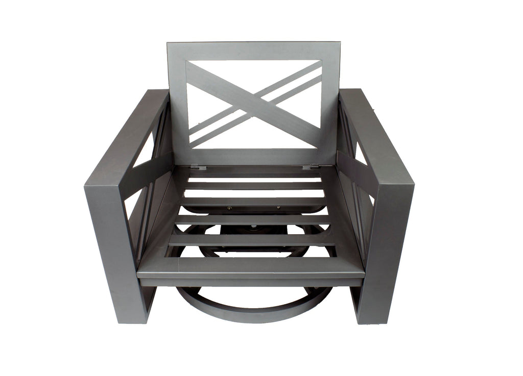 Jolee Swivel Club Chair Set of 2 - Aluminum - - Greathouse