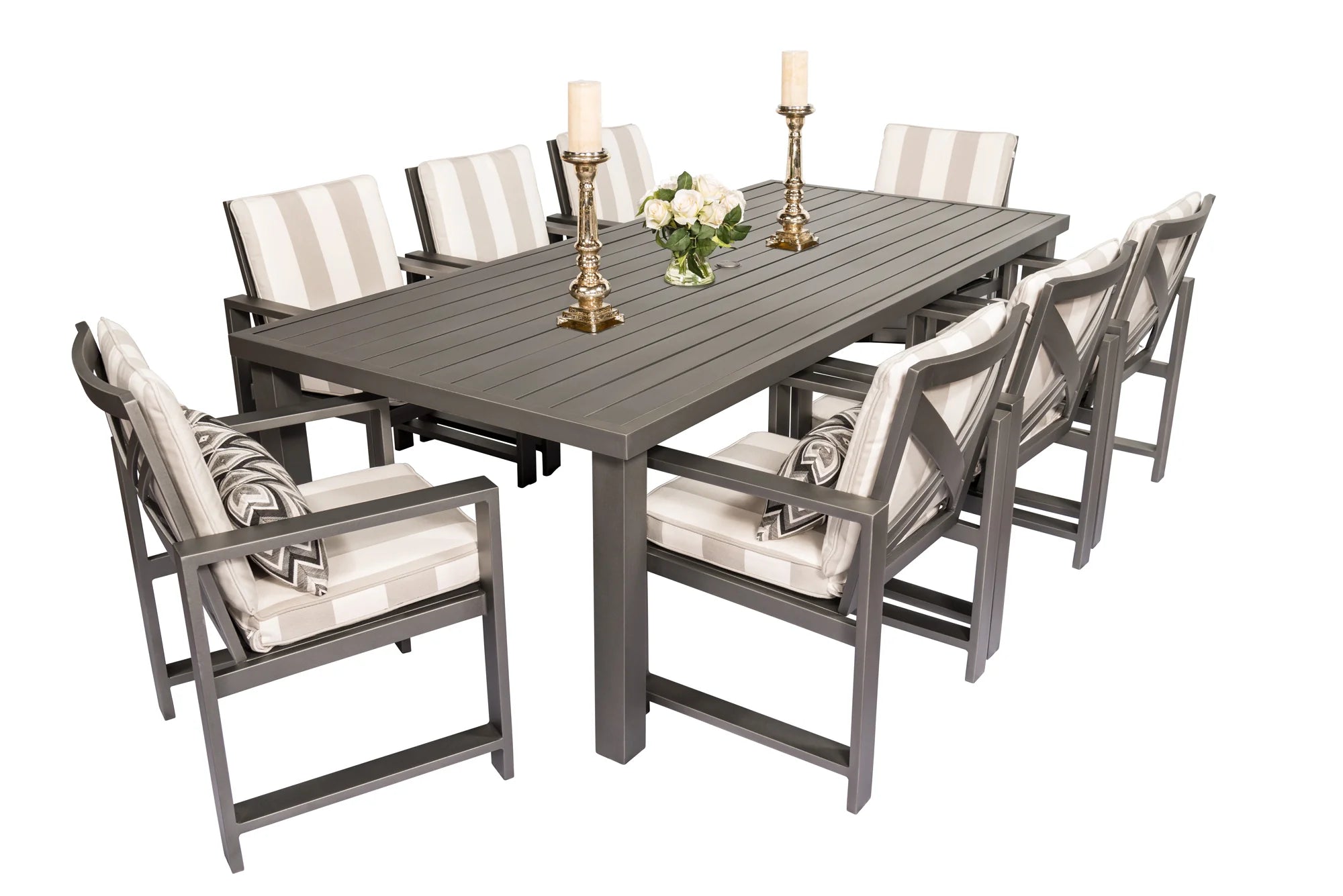 Jolee 7 Pce 74" Dining Set - Aluminum - - Greathouse