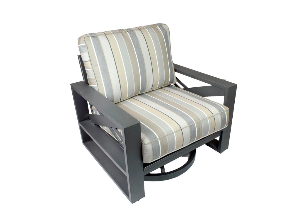 Jolee Swivel Club Chair Set of 2 - Aluminum - - Greathouse