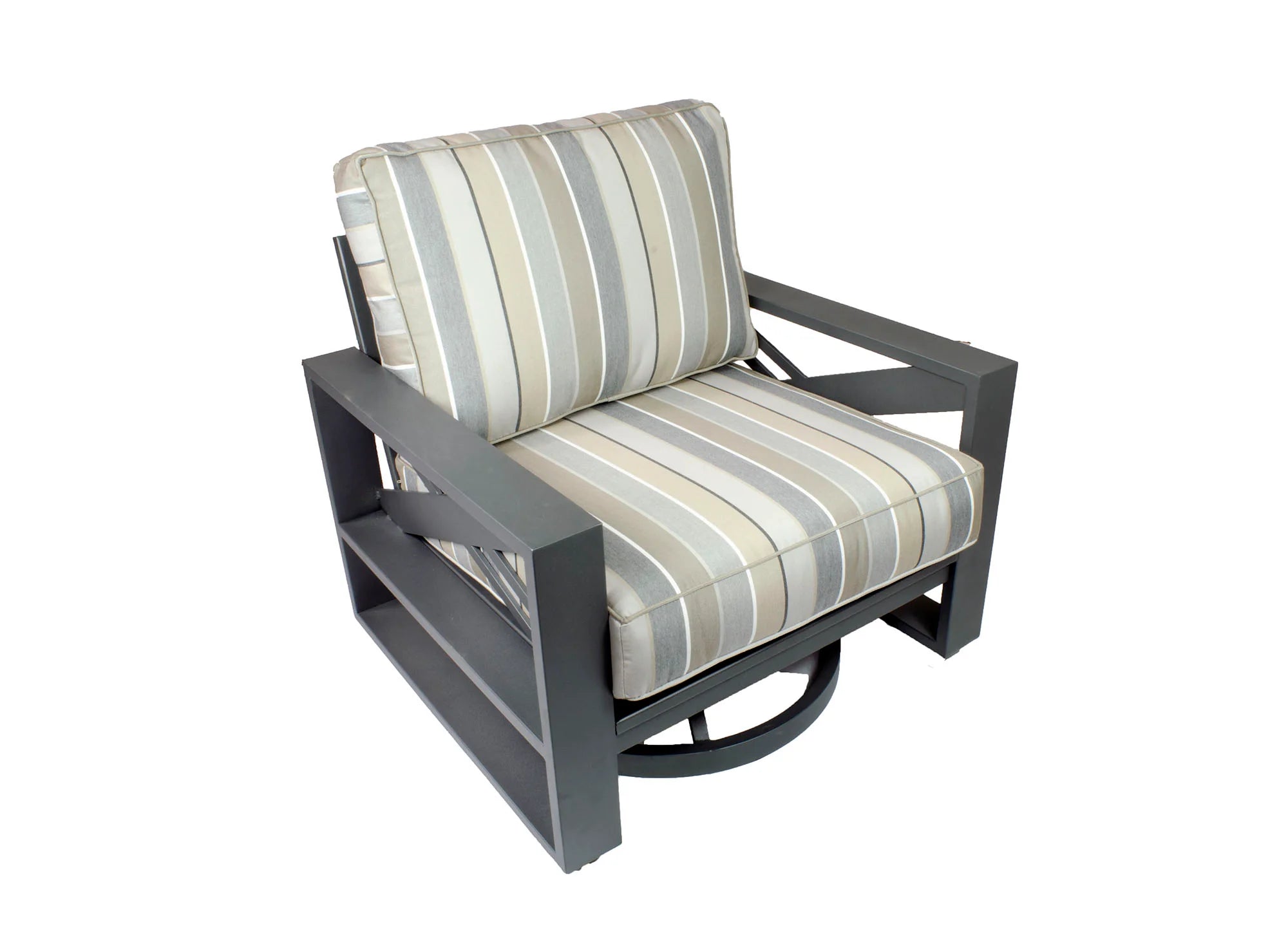 Jolee Swivel Club Chair Set of 2 - Aluminum - - Greathouse