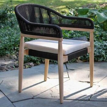 La Jolla Stacking Dining Chair - Black - Outdoor - - Greathouse