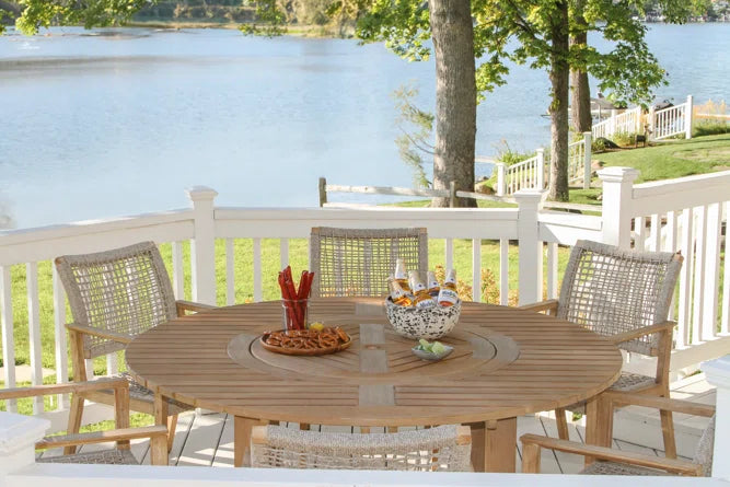 La Jolla Antique Wash 7 Piece Round Dining Set - SAVE 20% - Outdoor - - Greathouse