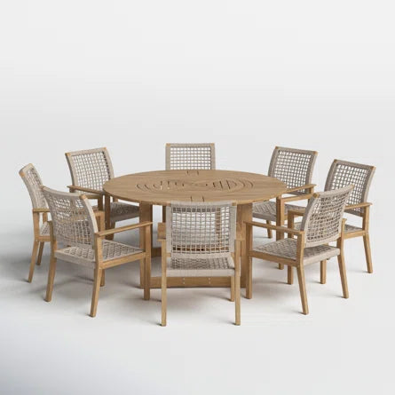 La Jolla Antique Wash 7 Piece Round Dining Set - SAVE 20% - Outdoor - - Greathouse