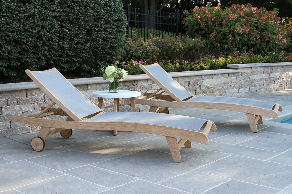 La Jolla Antique Wash Sling Chaise Lounger - Outdoor - - Greathouse