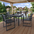 Landon 5 Pce Square Dining Set - Coastal Gray - Marine Grade Polymer - - Greathouse