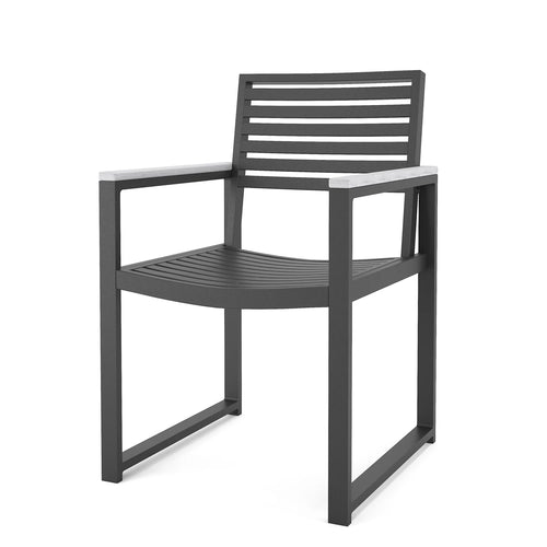 Landon Dining Arm Chair - Seashell - Aluminum - - Greathouse