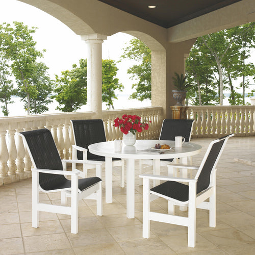 Leeward 5 Pce Round Dining Set - Marine Grade Polymer - - Greathouse