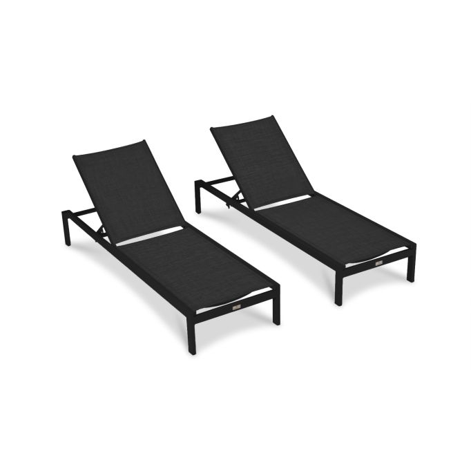 Lift Chaise Lounge - Black Set of 2