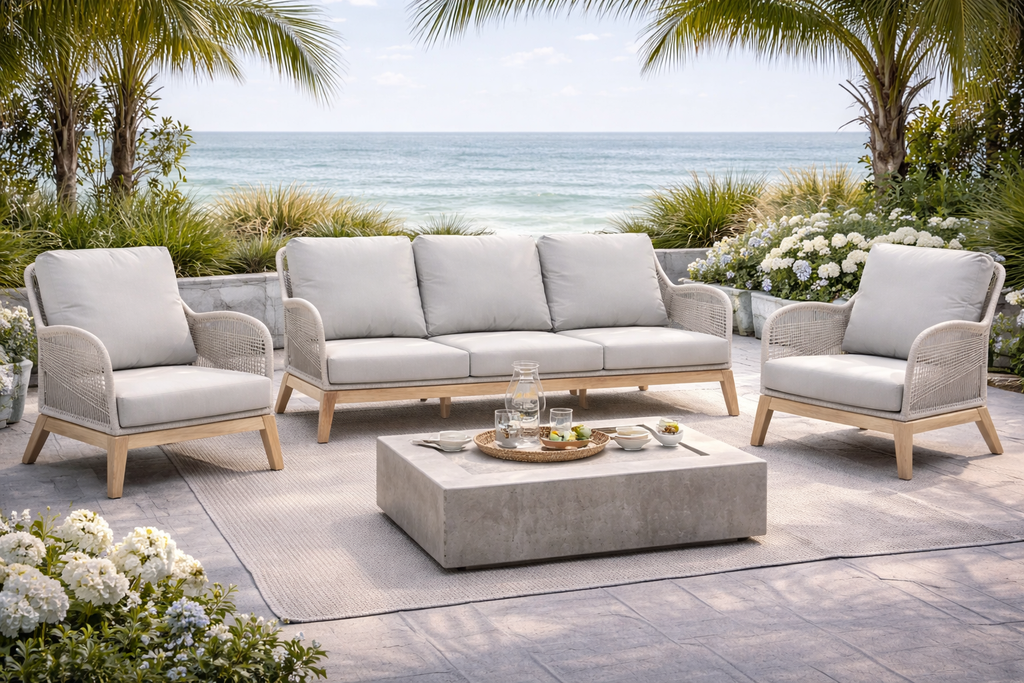 Loom Outdoor 3 Pce Set - Outdoor Teak - - Greathouse