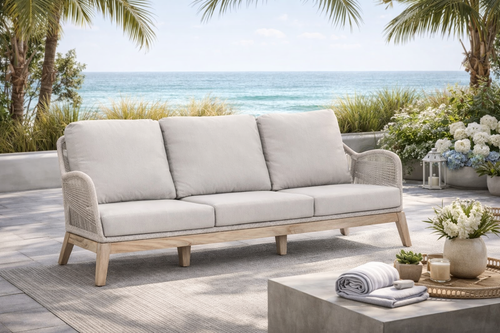 Loom Outdoor Sofa Taupe - Outdoor Teak - - Greathouse