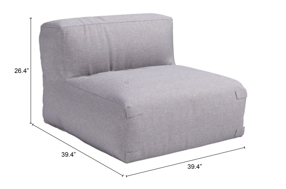 Luanda Modular Sectional w/Ottoman - Aluminum - - Greathouse