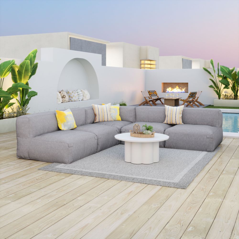Luanda Modular Contract Grade Sectional - Aluminum - - Greathouse