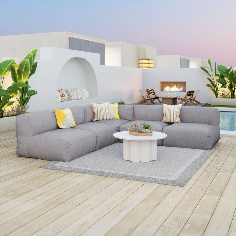 Luanda Modular Contract Grade Sectional - Aluminum - - Greathouse