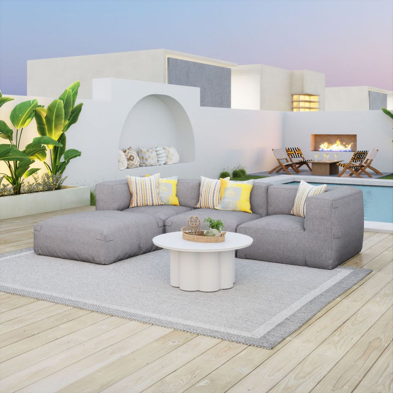 Luanda Modular Sectional w/Ottoman - Aluminum - - Greathouse