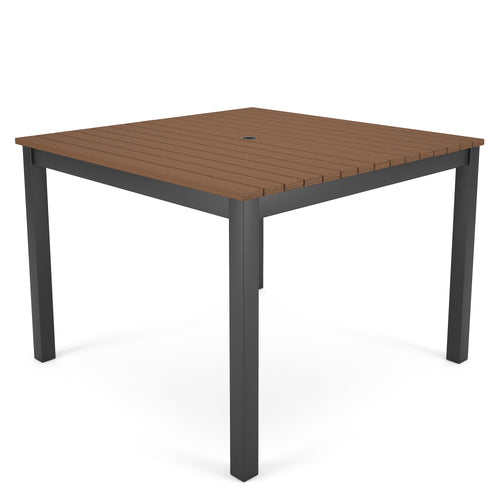 Landon 5 Pce Square Dining Set - Mahogany - Marine Grade Polymer - - Greathouse